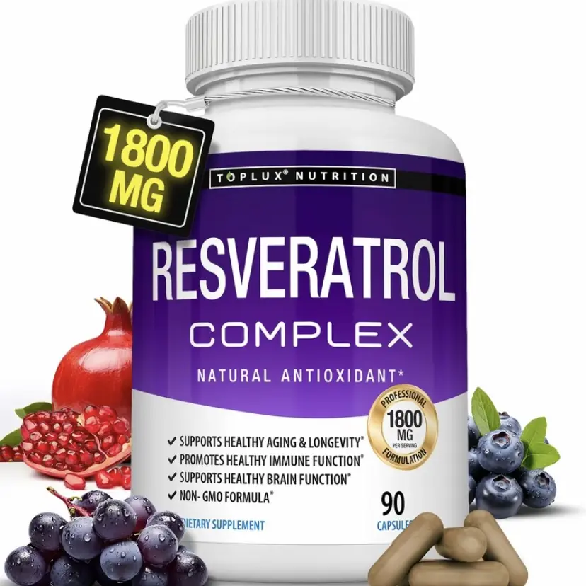 Resveratrol Supplement, 1800mg Natural Antioxidant Magnesium Complex for Healthcare Support