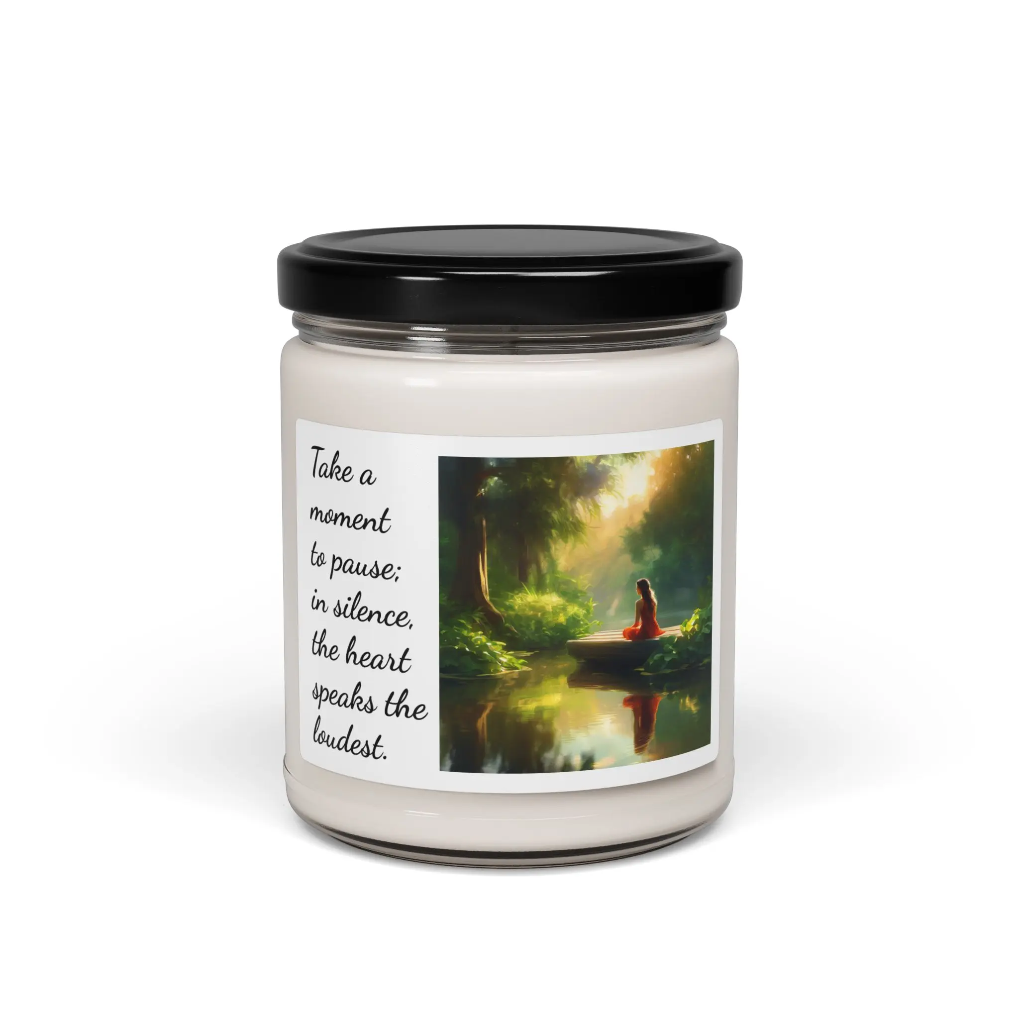 Serene Scented Candle | Inspirational Home Decor, Relaxation Gift, Aromatherapy Candle, Meditation, Self-Care, Mindfulness