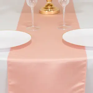 Lamour Satin Table Runner 12"x108" Dusty Rose - Lustrous Wedding Decor