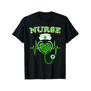 Irish Nurse Shamrock Stethoscope St Patrick'S Day 2024 T-Shirt, Suitable for Mens & Womens Outdoor T-Shirt, 100%cotton, S-XXXL