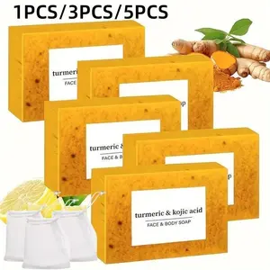 Turmeric & Kojic Acid Cleansing Soaps, Turmeric Brightening Soap, Natural Extract Soaps, Daily Body Cleansing Products, Skin Care Products, Comfort