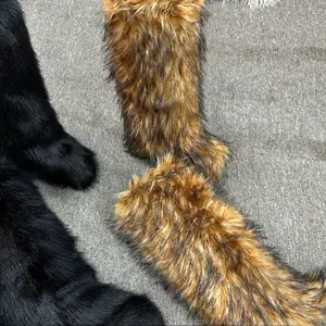 Thigh High Fur Boots - Animal Fur Design, Details as Showed in the Image Women
