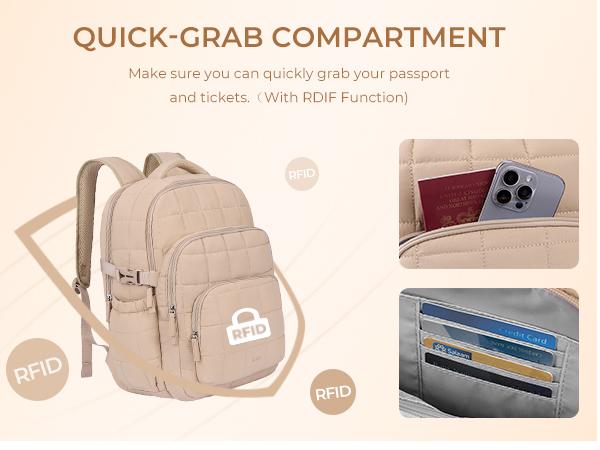 CLUCI TikTokShopSpringGlowUp  New Collection School Backpack Puffer Backpack 17.3 Inch Laptop Backpack for Women, Anti Theft Travel Backpack, Puffer Quilted Work, Water Resistant College Bookbag, Carry on Bckpack