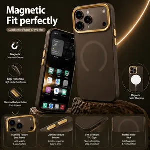Magnetic Luxury Matte Translucent Shockproof Case compatible with iPhone 16 14 13 12 11 15 17 Pro Max Phone Case Magnetic Wireless Charging Cover compatible with iPhone 17 AIR 14 15 16 Plus Cases