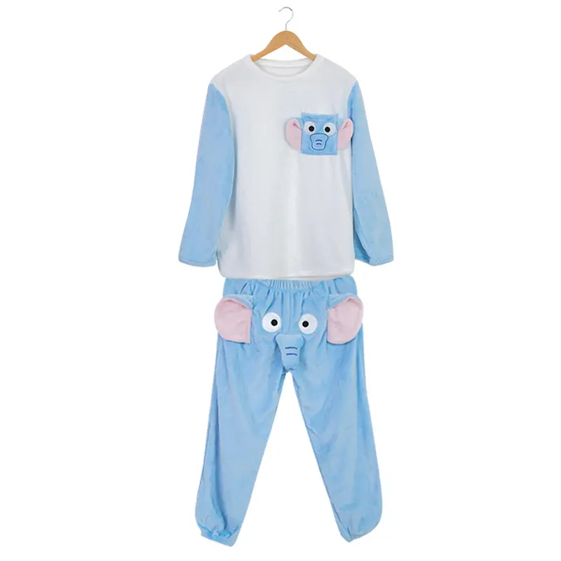 2XL Blue Elephant Sleepwear Set