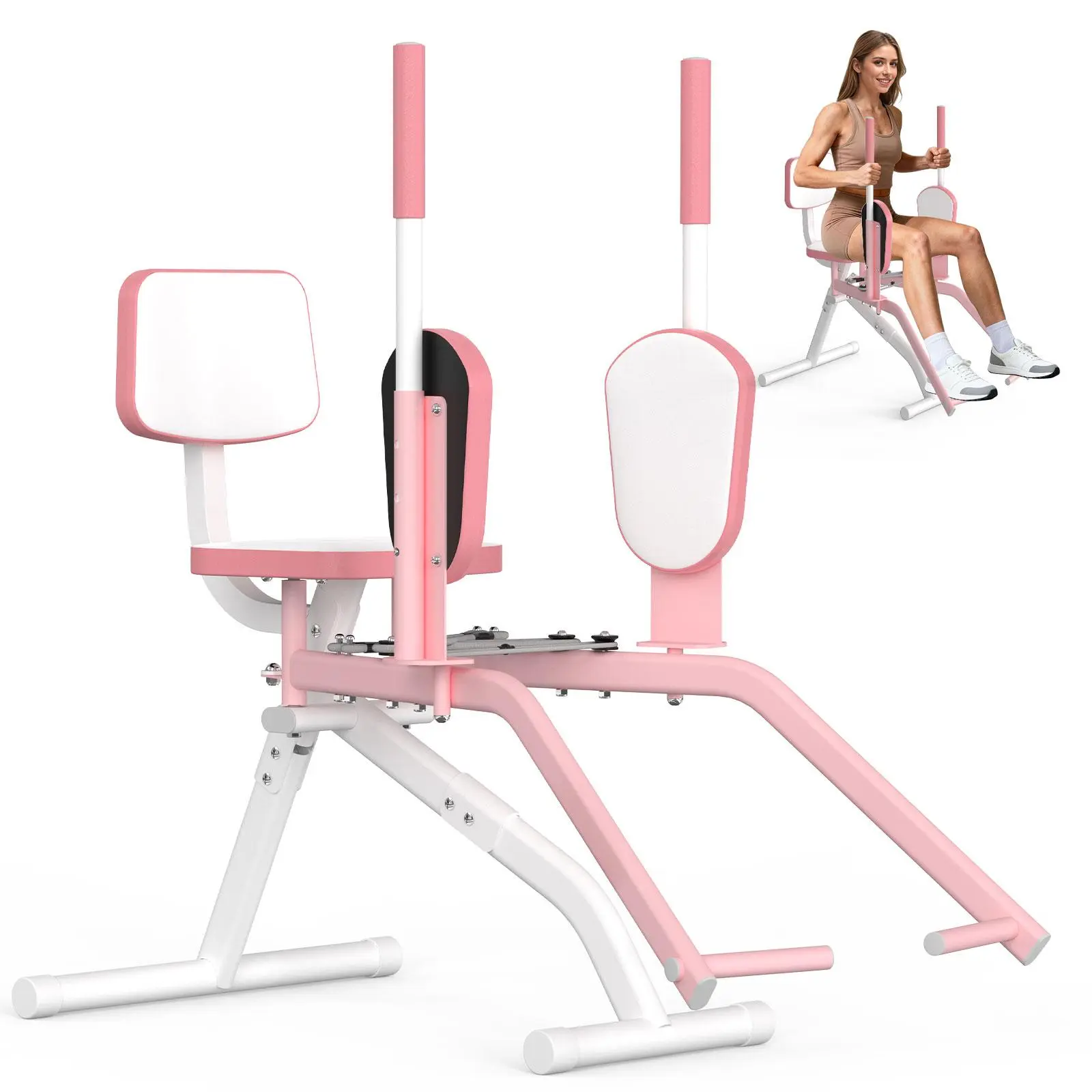 HOTWAVE Hip Abductor Machine for Home Gym 4-Level Thigh Exercise Equipment Glute & Thigh Workout Machine for Women Outer Thigh Sculpting Booty Builder for Butt Training