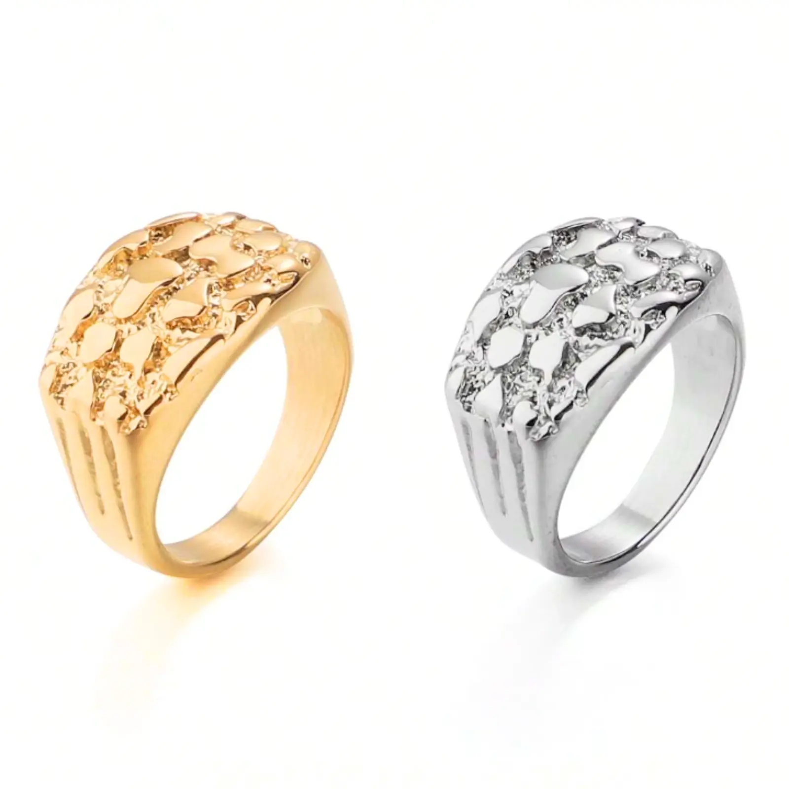 Hip Hop Punk Men’s Nugget Ring – Bold Statement Jewelry for Daily Wear & Wedding Party