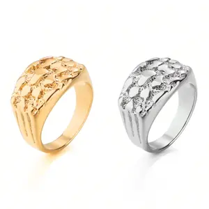 Hip Hop Punk Men’s Nugget Ring – Bold Statement Jewelry for Daily Wear & Wedding Party