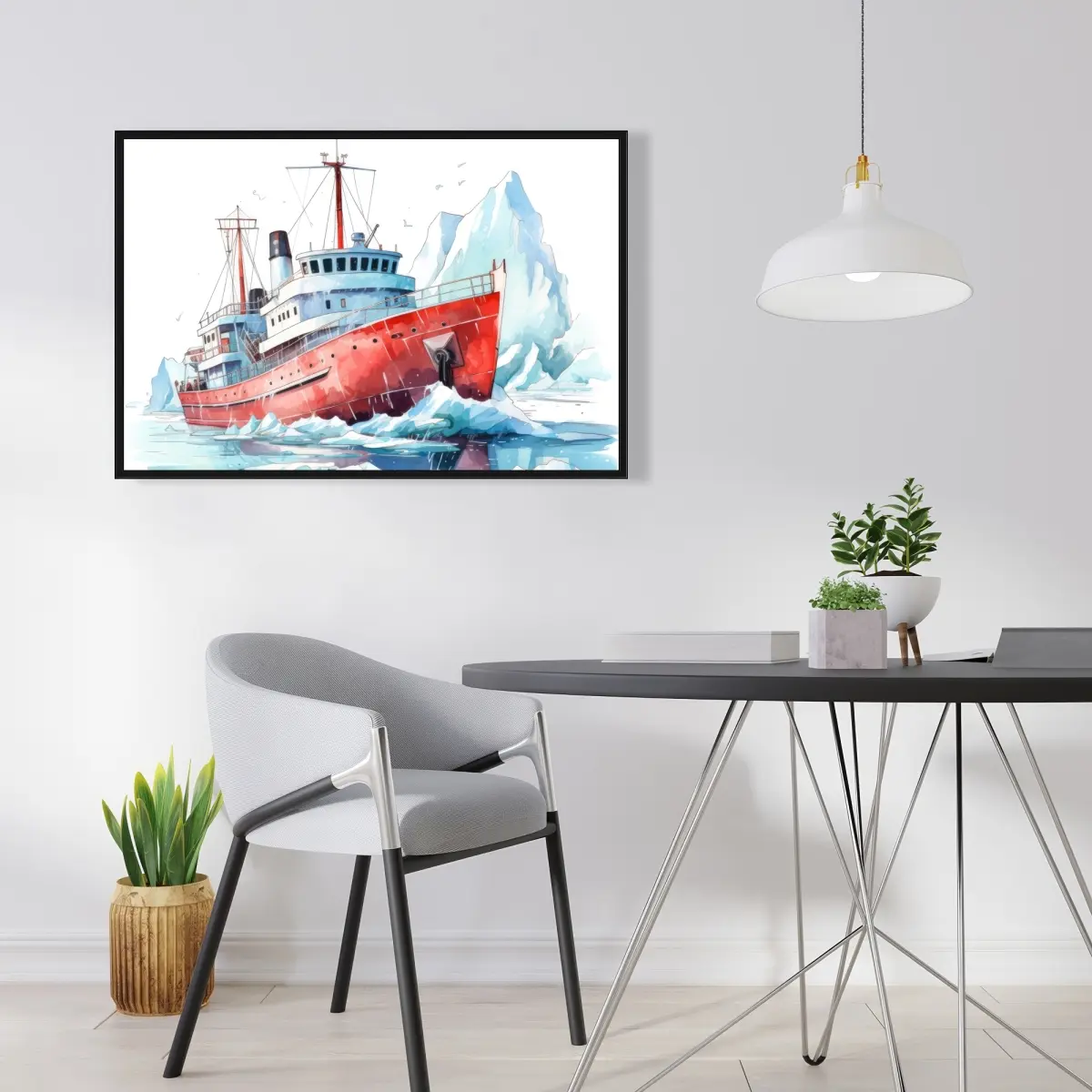 212 MAIN White-Framed Artistic Minimalist Photo Print - 24x36 in., Home Decor Wall Art for Room Accent