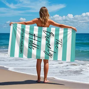 1Pcs Beverly Hills Hotel Style Beach Towel - Soft, absorbent, quick-drying, perfect for beach, hiking, sports, travel, swimming, pool, yoga, bathing, and camping