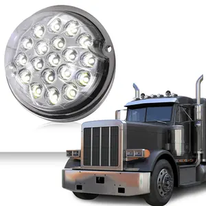 Clear Lens White LED Watermelon Marker Front Turn Signal Clearance Light with Base for Enhanced Visibility and Safety