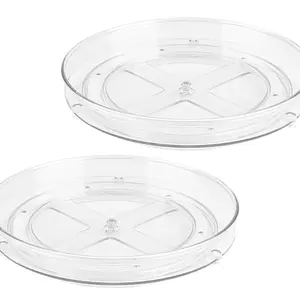 Lazy Susan Turntable Organizer - Clear Acrylic Rotating Tray for Efficient Storage & Organization - Durable Design - Space Saving Solution