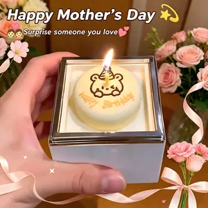 Mother's Day gift New Rednote Bear Flip Ring Box Valentine Birthday Mini Cake for mother Gift Surprise Boxes Packaging Box Surprise