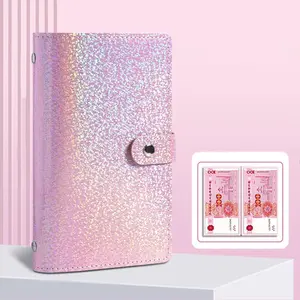 100 Envelope Money Saving Challenge Set, Includes Saving Notebook & Binder 50 Pages, Both Sides can be Used, 100 Envelope Challenge Binder, Budget Savings Challenges Book (Pink)