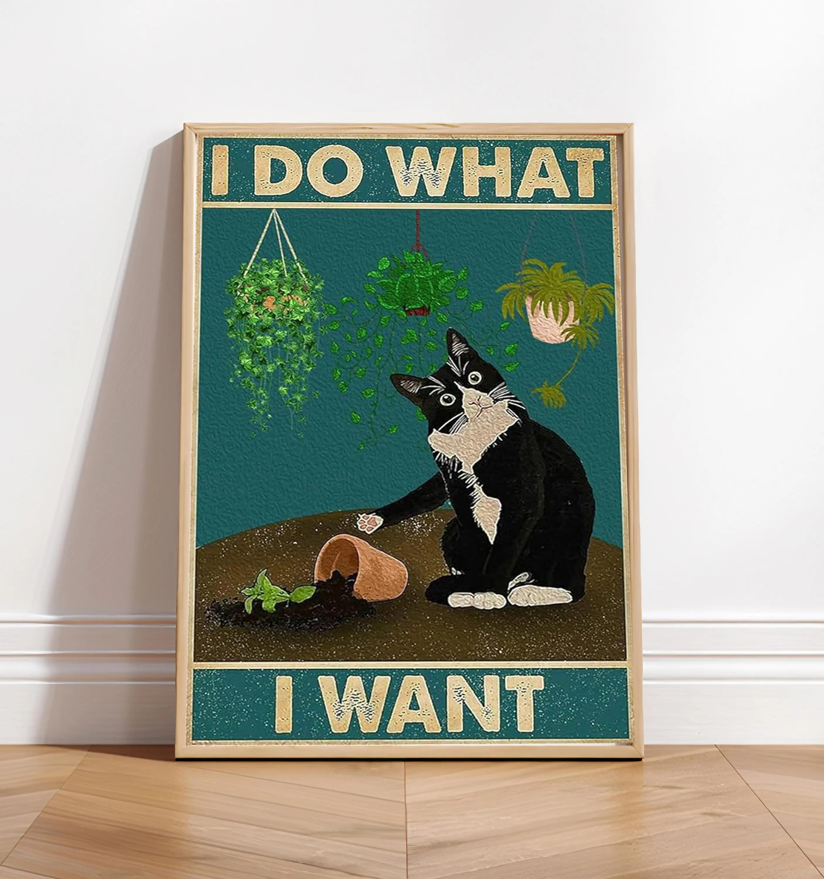 Bestylez Cute Cat Poster, Funny Kitty Wal Art, Catio Room Decor Gifts For Cat Lovers