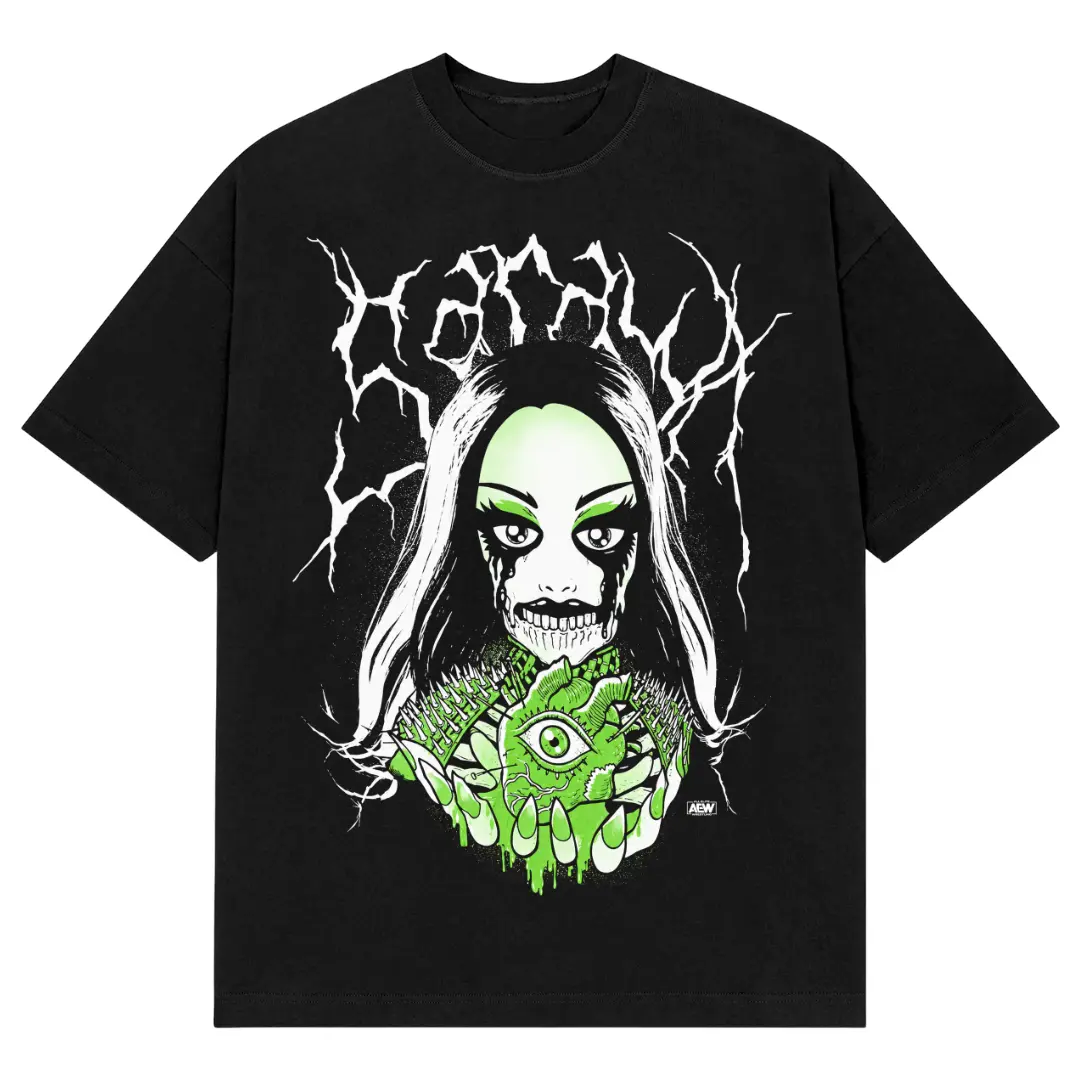 AEW All Elite Wrestling Saraya T-shirt L Black Voodoo Heart, AEW Shirt, AEW Merch, Gift For Wrestling Fans