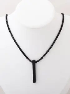 Rectangular Stainless Steel Pendant Necklace, Fashion Jewelry for Party, Daily Clothing Decor, Trendy All-Match & Exquisite Jewelry for Birthday Gift