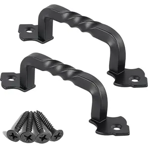 2 Pack 4inch Barn Door Pull Handle Hardware for Wooden Garden Gate Shed and Cabinet Door