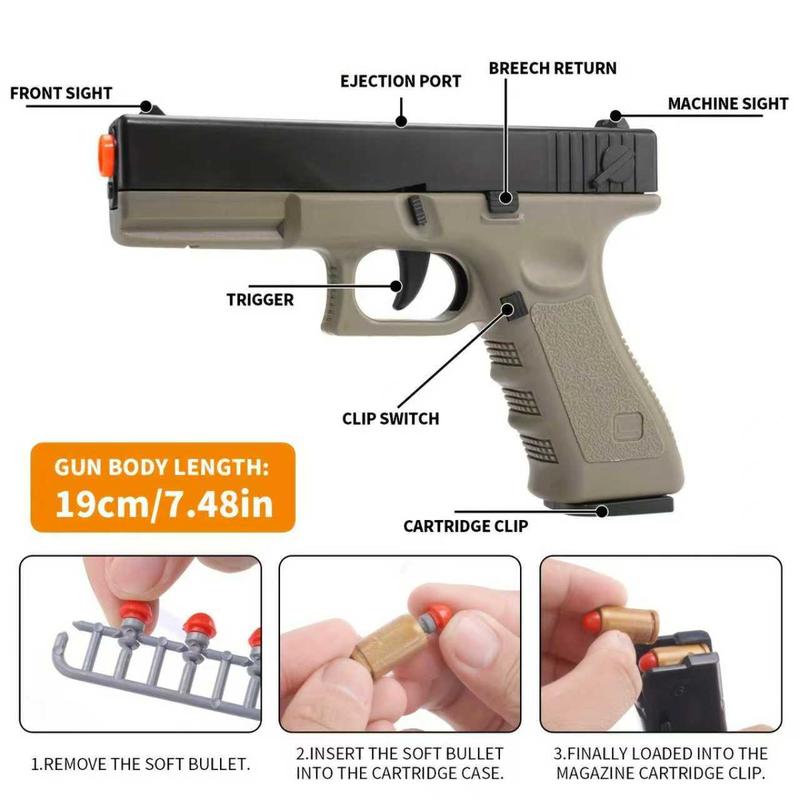 2026 Classic Design Toy with 100 Soft Bullets, 12 Bullet Shells, 3 ...