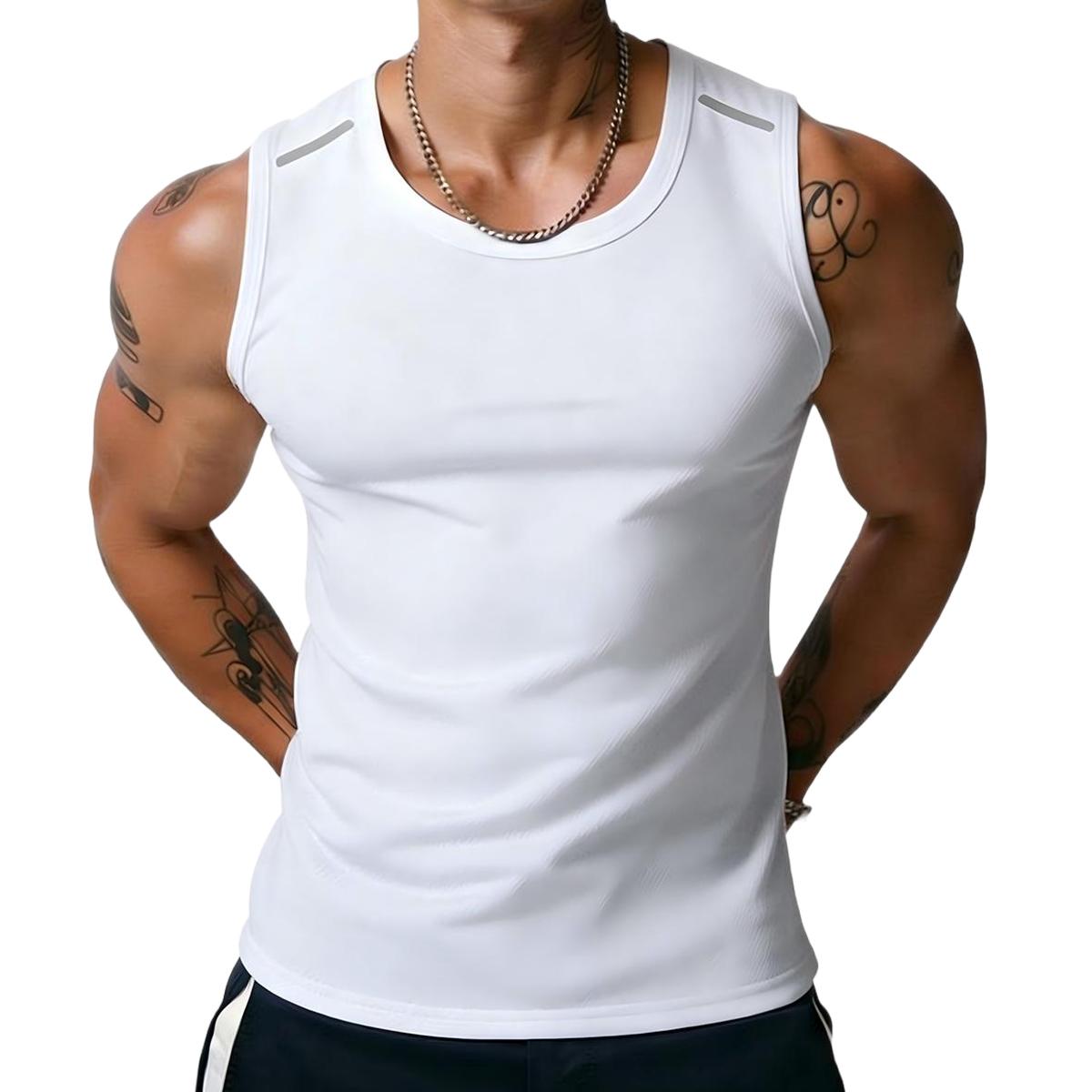 Men’s fitness tank top, casual, soft, sleeveless muscle T-shirt, athletic shirt; men’s crew neck basketball jersey, compression basketball compression shirt, shorts, solid-color sports tank top