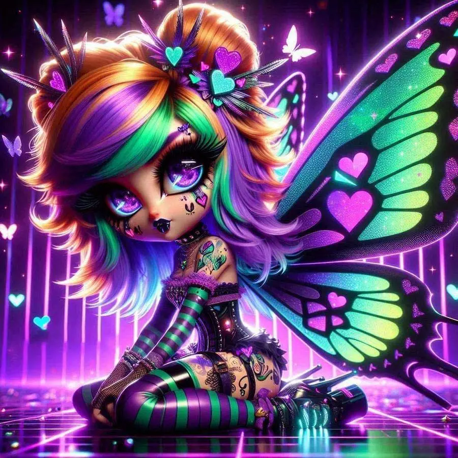 5D DIY Full Drill Round Diamond Painting - Diamond Art Kit Colorful Fairy Mosaic Canvas DIY Wall Art, Home Wall Decoration, Suitable for Halloween, Christmas, Birthdays, and Anniversary Gifts