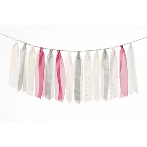 Luminous Iridescent Tulle Ribbon Garland for Kids' Birthday