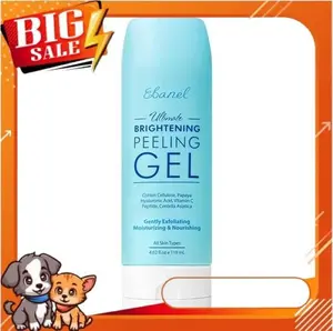 Ebanel Brightening Peeling Gel with Cotton Cellulose, Rice, Papaya, Centella, Hyaluronic Acid for Face and Body, Gentle Exfoliating Face Scrub Gel Peel Wash, Deep Pore Cleanser Minimizer Exfoliator