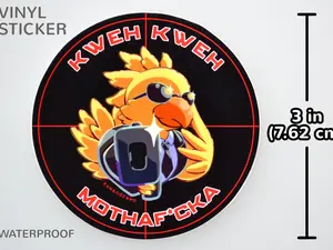 Kweh Kweh Mothaflocka Final Fantasy Chocobo Vinyl Sticker - 3 in / 7.62 cm - Weatherproof - Use on Cars, Laptops, Skateboards, Notebooks, Water Bottles, and More!