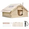 DoCred Inflatable Tent for 4/8/10 People - Large Oxford Fabric Glamping Camping Tent, Pump Included, Instant Cabin, 4-Season Waterproof, Windproof, Scratch and Moisture-Proof, Stove Jack Gazebo, Removable Mesh Windows/Doors, Outdoor Camping gear