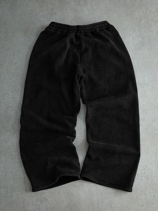 Men's Casual Long Pants, Drawstring Waist Straight Leg, Rose Pattern Print, Comfortable Daily Wear, All Seasons, Sporty & Relaxed Style, Casual Streetwear Trousers