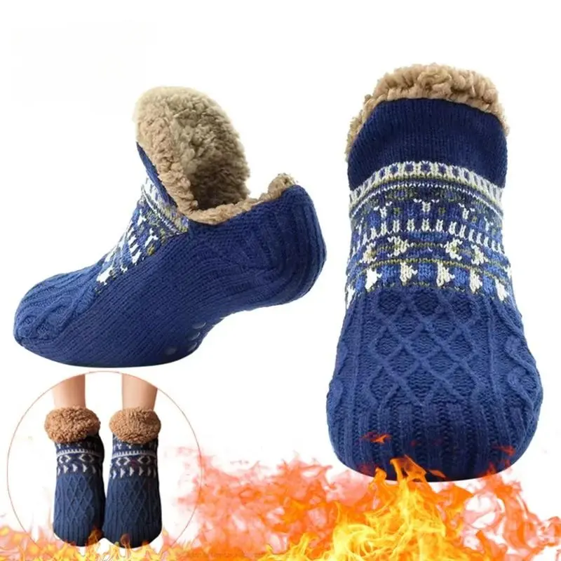 Super Warm Velvet Non-Slip Winter Floor Socks for Women & Men – Cozy Slippers for Snow & Carpet – Soft Sleep Socks for Home, Indoor Wear, Cold Weather Essentials, Perfect Gift