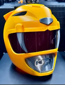 Yellow power ranger helmet mask 1 size magnets fits heads up to 24"