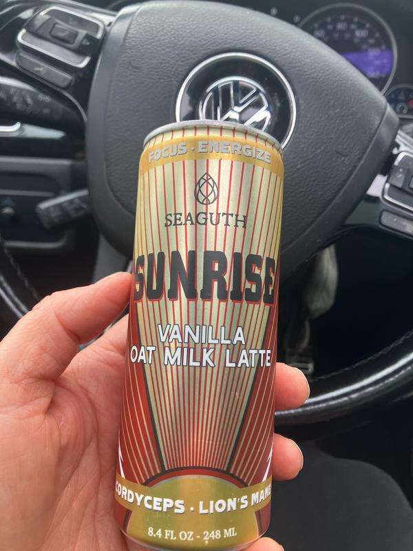 Seaguth Sunrise Adaptogen Vanilla Oat Milk Latte Case of 12 Coffee With Mushrooms Organic Beverage Natural