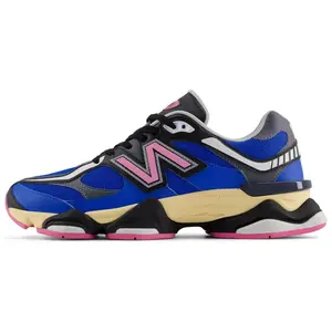 NEW BALANCE 9060 'Blue Oasis Real Pink' Colorblock Round Toe Laces Summer Sports Shoes for Men & Women Closed Trainer Sneaker