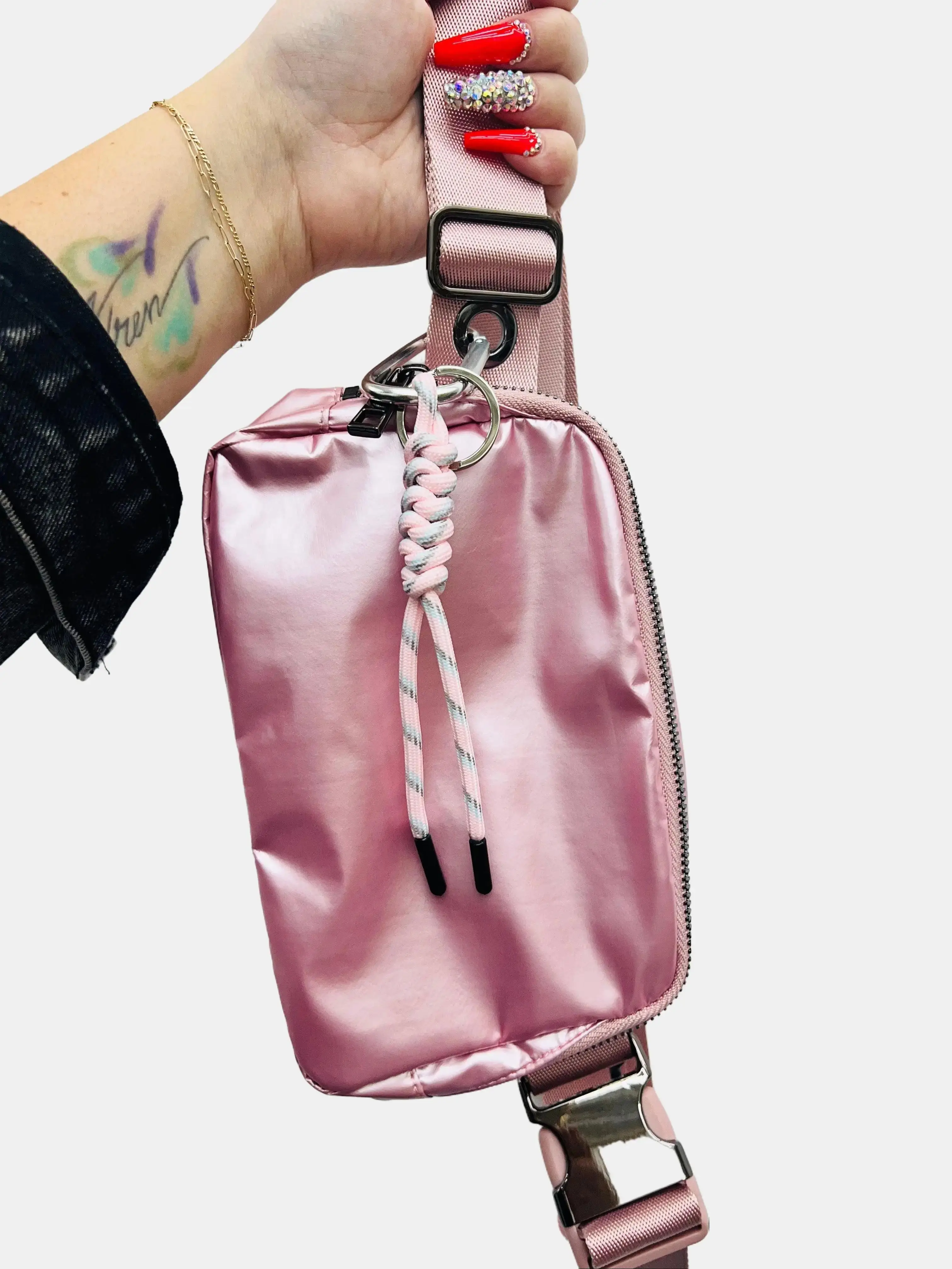 Metallic 57" Iris Long Strap Crossbody Bag Purse Luxury. -By Iris & Rainbow