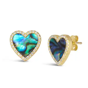 Abalone Heart Shaped Earrings