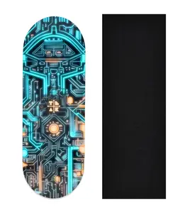 Heat Transfer Graphic Wooden Fingerboard Deck, "Teak-nology"