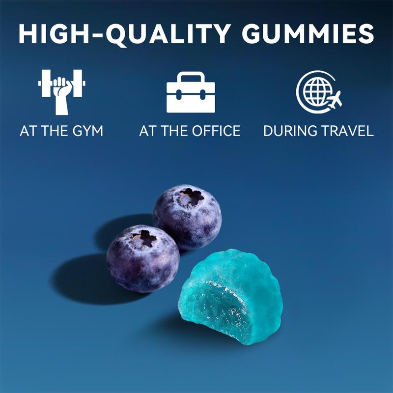 Blueberry Flavored Creatine&Carnitine Gummies - 5000mg Sugar-Free | Boost Strength & Speed Recovery | Workout Essentia