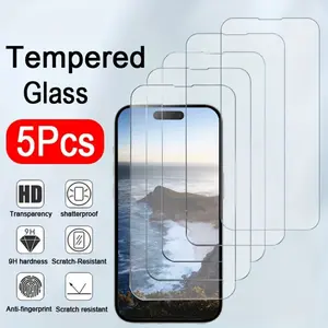 5pcs Tempered Glasses For iPhone 17/1 7Air/17 Pro/17 Pro Max IPhone 16 Pro 16 15 13 12 11 Pro Max Screen Protector For iPhone 17/1 7Air/17 Pro/17 Pro Max IPhone 15 Pro Mica For iPhone 17/1 7Air/17 Pro/17 Pro Max IPhone 13 14 Pro Glass Film Shockproof