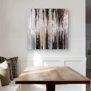 212 MAIN Minimalist Lightweight Aluminium Abstract Runny Paint Wall Art - 32x32 in. Modern Artistic Metal Print, Home Decor Supplies for Room Accent & Decoration