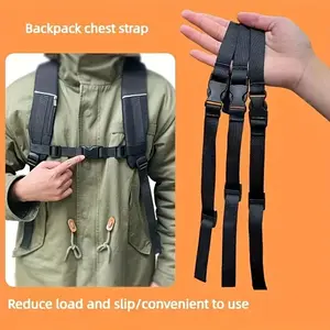 1pc Adjustable Backpack Chest Strap with Anti-Slip Buckle - Durable Nylon, Ideal for Outdoor Activities, Students, and Adults
