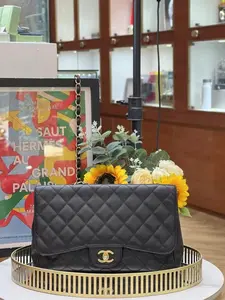 Pre-owned Chanel Leather Tote Bags Preloved Classic Flap CF jumbo Caviar Black 30*21*9cm 0260