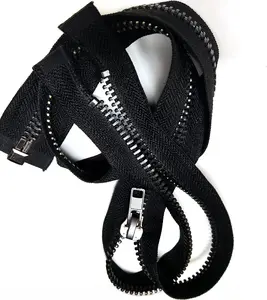 #10 26 Inch Black Metal Zipper Separating Zipper for Sewing Jacket Crafts Dress Bag Coats Heavy Duty DIY  Replacement Zippers (66cm Balck Nickel)