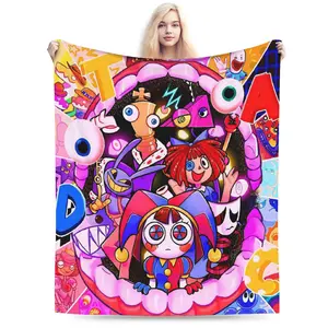 Super Warm Blanket Airplane Travel The Amazing Digital Circus Anime Throw Blanket Flannel Bedspread For Couch Sofa Bed Cover