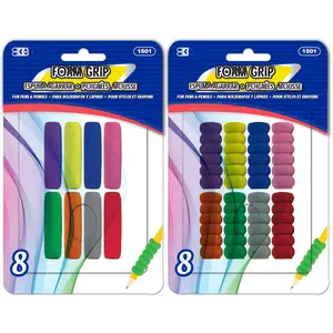 Pencil Grip Soft  Pen Grip,   Gripper for Righties Lefties, Comfort Grips Assorted Color (8/Pack), 2-Packs