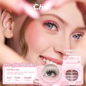 Pastel Flutter - Pre-Glue Lashes, Voluminous Clustered Lashes  ,C-Curl, 11-13mm