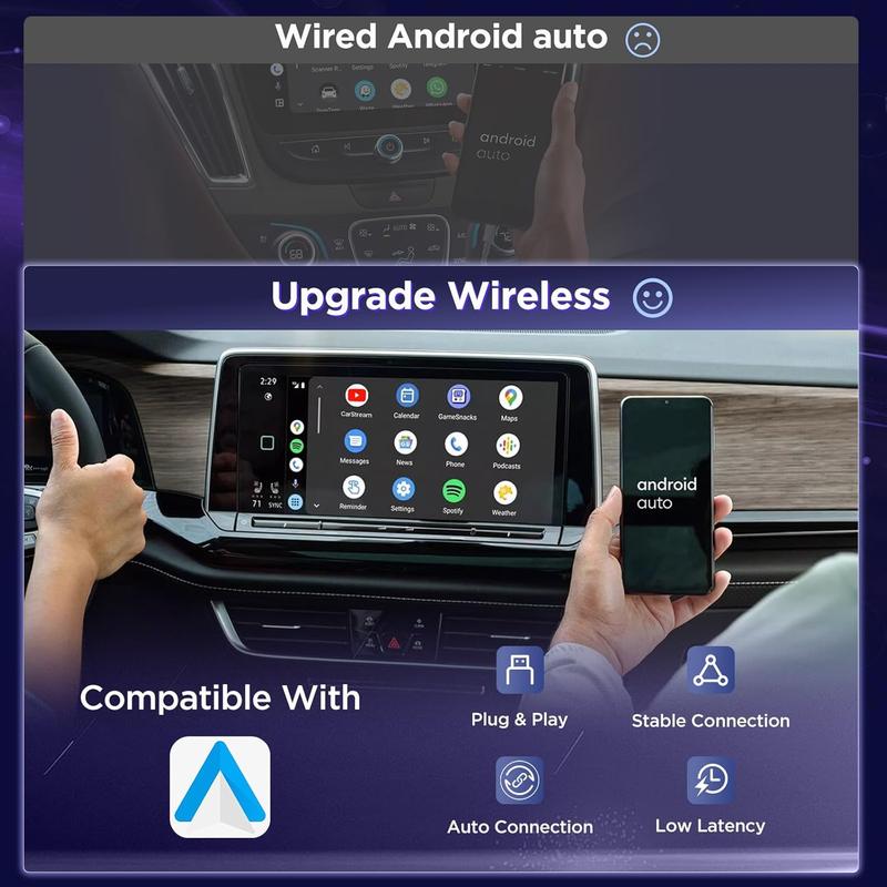 【Yurnlv】2026 Upgrade 3 in 1 AirPlay with wired toWireless Carplay Adapter,Only screen mirror forTiktok/YouTube, the car must has factory wired CarPlay