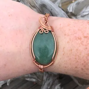 Green Aventurine and Copper Cuff Bracelet