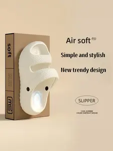 Men's Summer Cool Slippers, Outdoor Thick Sole Casual Slippers, Eva Material Suitable for Home Wear, 3D Print Style Design Footwear