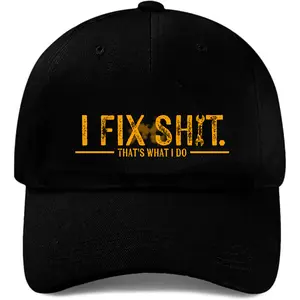 I Fix Shit That’s What I Do Baseball Cap, Funny Mechanic Hat, Blue Collar Gift Adjustable Dad Cap